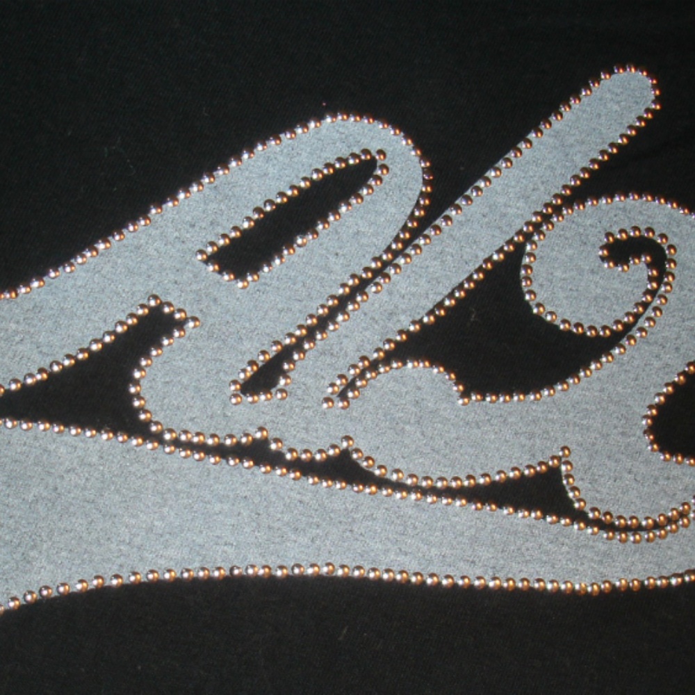 🌷Armani Exchange Logo TShirt Blingy Metal Beads - Picture 4 of 5